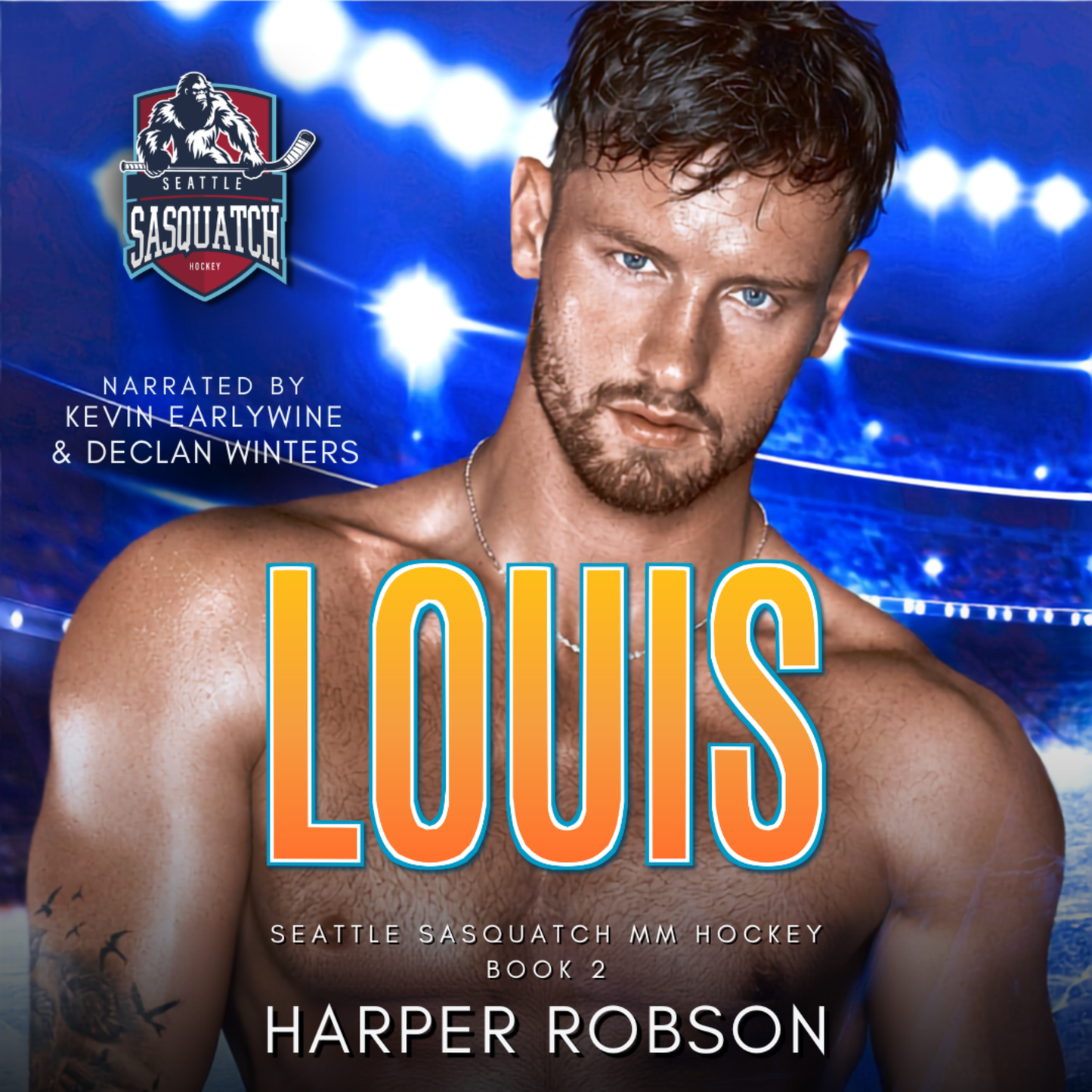 Louis audiobook cover — Seattle Sasquatch MM Hockey Book 2, narrated by Kevin Earlywine & Declan Winters
